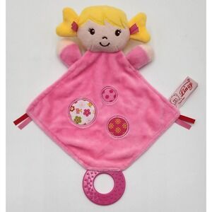 Linzy Toys Doll Lovey Baby Security Blanket Pink Blonde Girl Teether EXC